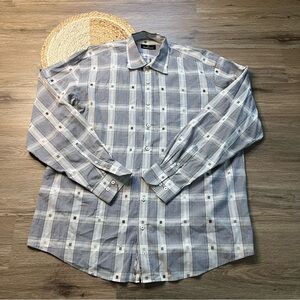 BUGATCHI OUMO Mens Plaid Button Down Shirt